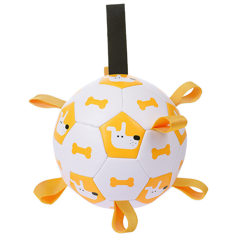 Interactive Dog Soccer Ball - Cute Printed Teething & Training Toy