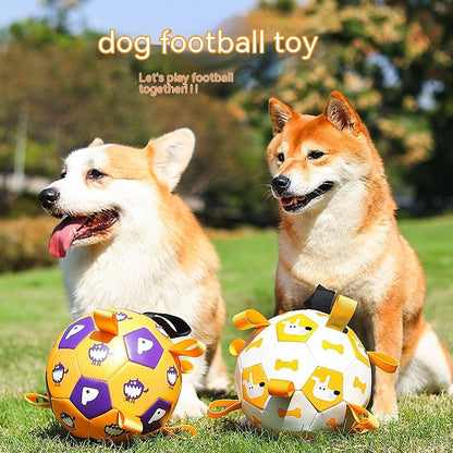 Interactive Dog Soccer Ball - Cute Printed Teething & Training Toy