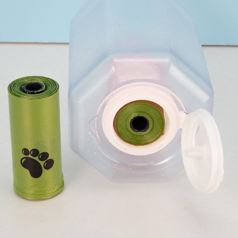 3-in-1 Portable Pet Water Bottle with Food and Waste Dispenser