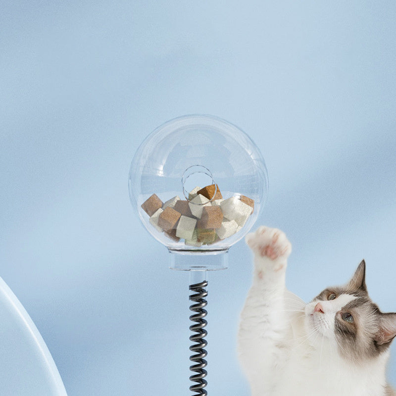 2-in-1 Cat Food Leakage & Turntable Ball Toy