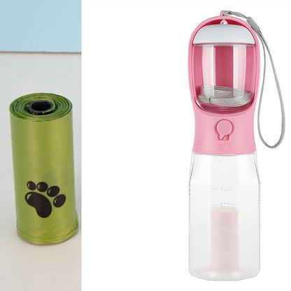 3-in-1 Portable Pet Water Bottle with Food and Waste Dispenser