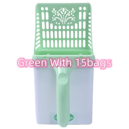 Upgraded Cat Litter Scoop & Waste Bin System with Refill Bags