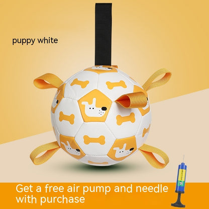 Interactive Dog Soccer Ball - Cute Printed Teething & Training Toy