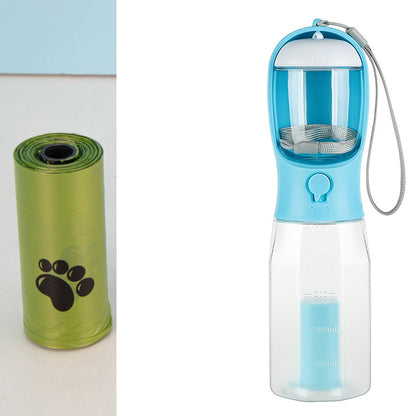 3-in-1 Portable Pet Water Bottle with Food and Waste Dispenser