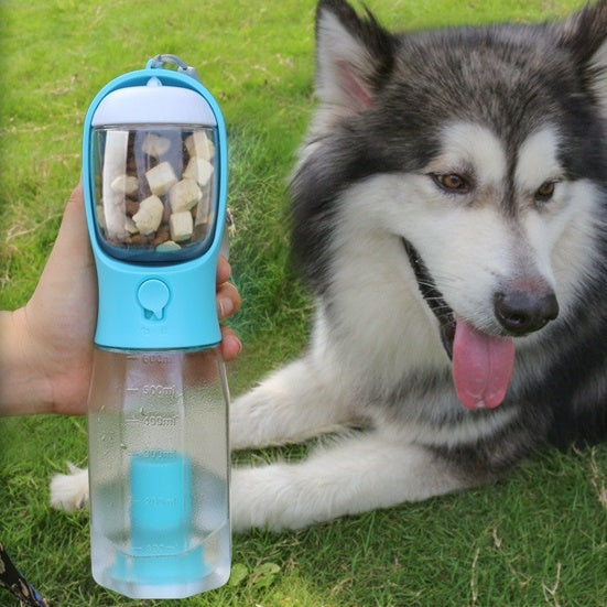 3-in-1 Portable Pet Water Bottle with Food and Waste Dispenser